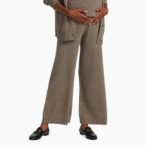 Emilia George Maternity Wool Sweater Wide Leg Lounge Pants Small - Picture 1 of 6